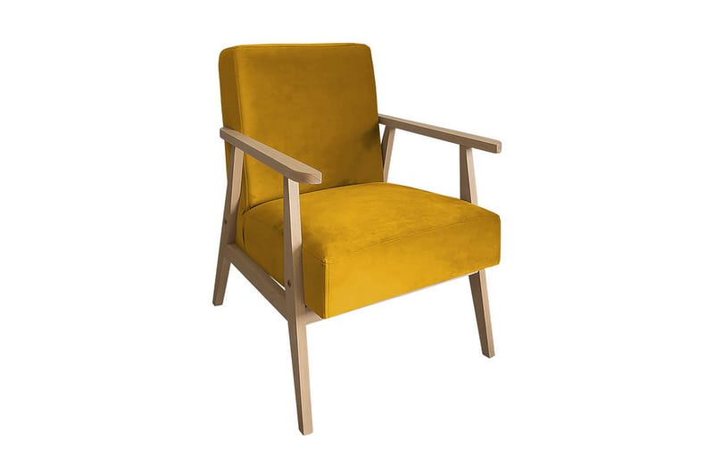 Retro Fåtölj - Sammet/Gul - Möbler - Vardagsrum - Fåtöljer - Sammetsfåtölj