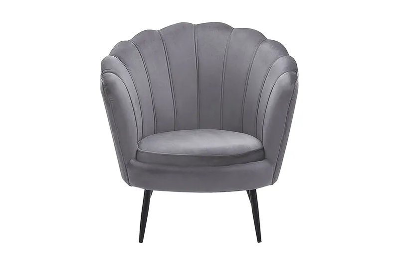 Sarannell Sammetsfåtölj - Grå - Möbler - Vardagsrum - Fåtöljer - Sammetsfåtölj