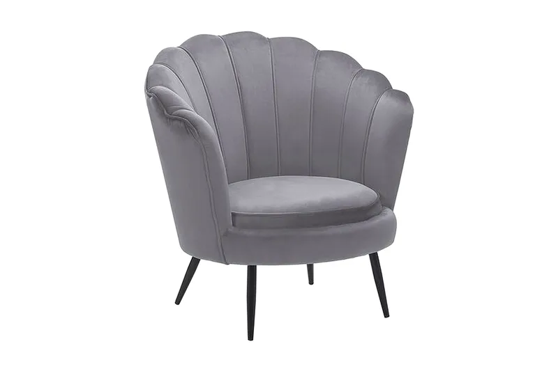 Sarannell Sammetsfåtölj, Grå