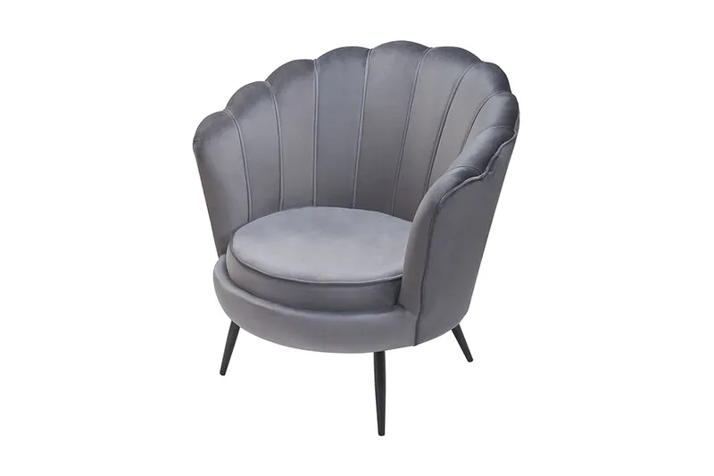 Sarannell Sammetsfåtölj - Grå - Möbler - Vardagsrum - Fåtöljer - Sammetsfåtölj
