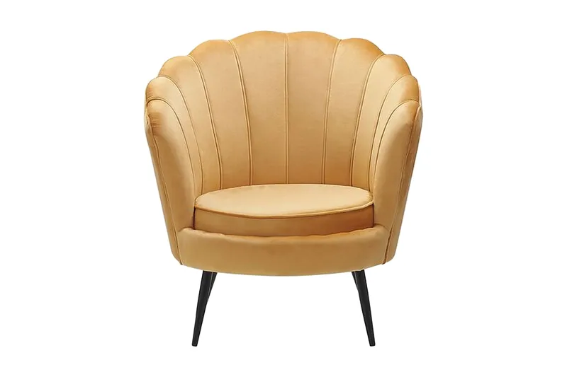 Sarannell Sammetsfåtölj - Gul - Möbler - Vardagsrum - Fåtöljer