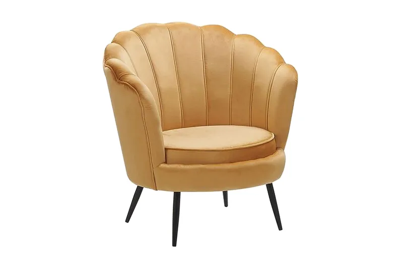 Sarannell Sammetsfåtölj, Gul