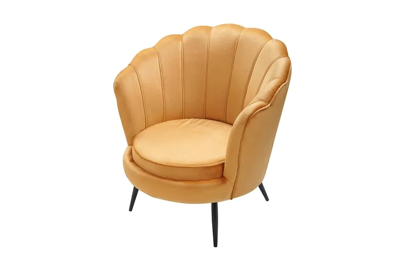 Sarannell Sammetsfåtölj - Gul - Möbler - Vardagsrum - Fåtöljer - Sammetsfåtölj