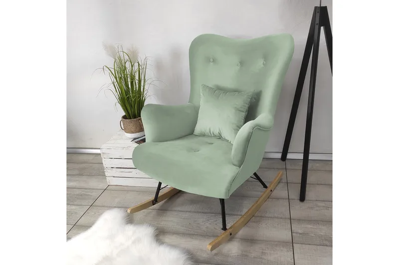 Skandynawski Fåtölj - Sammet/Grön - Möbler - Vardagsrum - Fåtöljer - Sammetsfåtölj