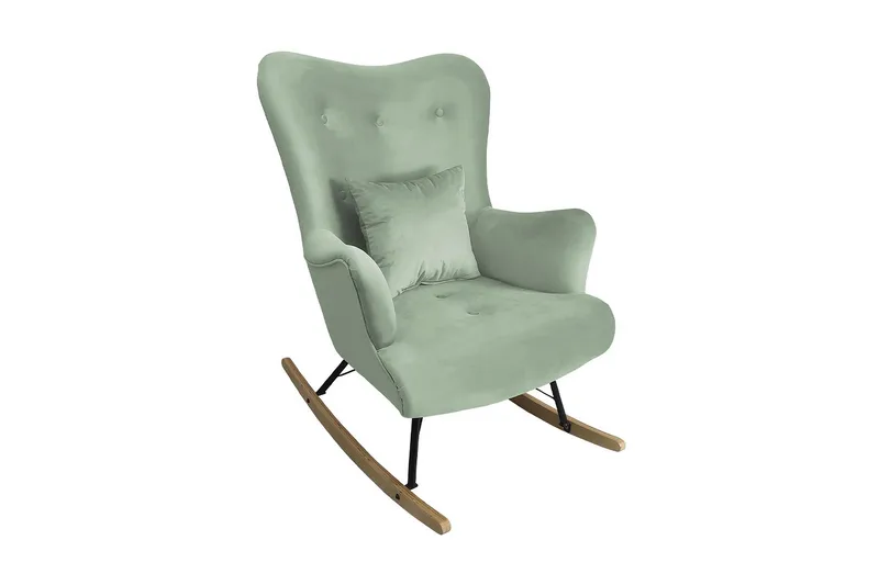 Skandynawski Fåtölj, Sammet/Grön