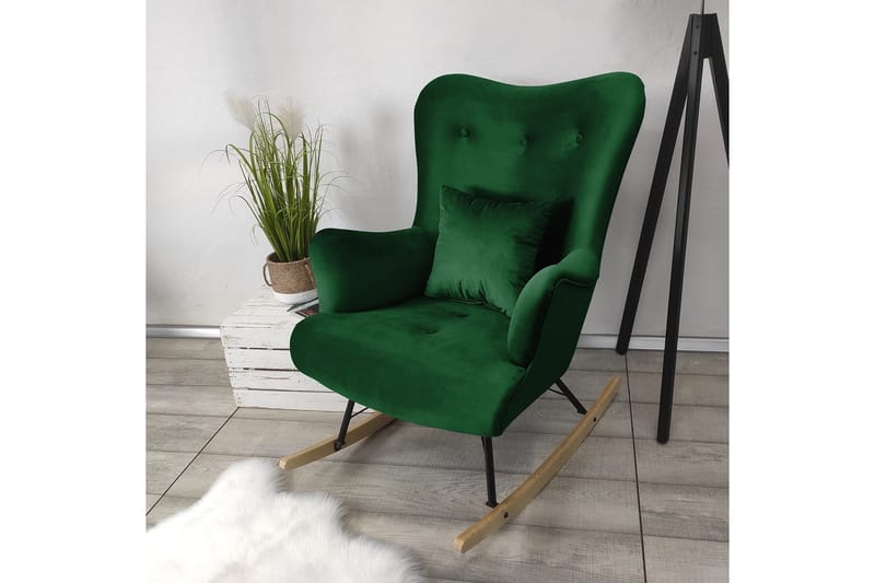 Skandynawski Fåtölj - Sammet/Grön - Möbler - Vardagsrum - Fåtöljer - Sammetsfåtölj