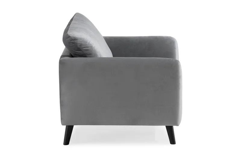 Trend Fåtölj - Ljusgrå Sammet - Möbler - Vardagsrum - Fåtöljer - Sammetsfåtölj