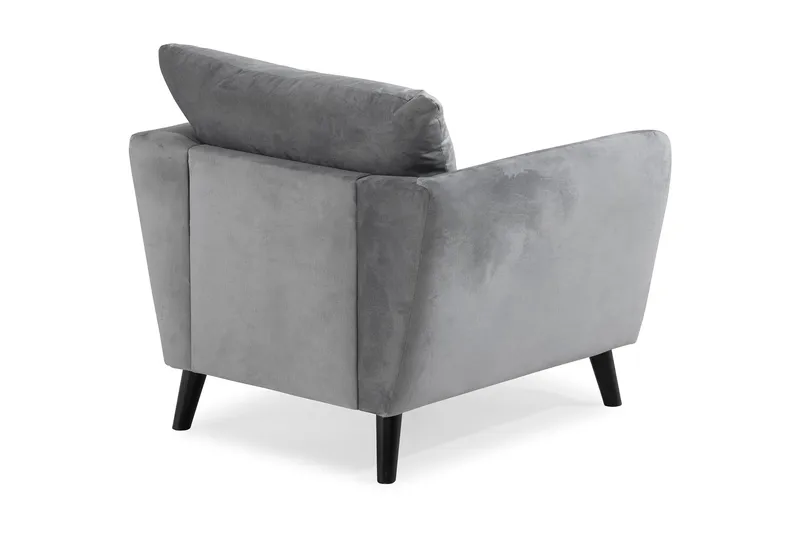 Trend Fåtölj - Ljusgrå Sammet - Möbler - Vardagsrum - Fåtöljer - Sammetsfåtölj