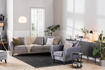 Trend Fåtölj - Ljusgrå - Möbler - Vardagsrum - Fåtöljer - Sammetsfåtölj