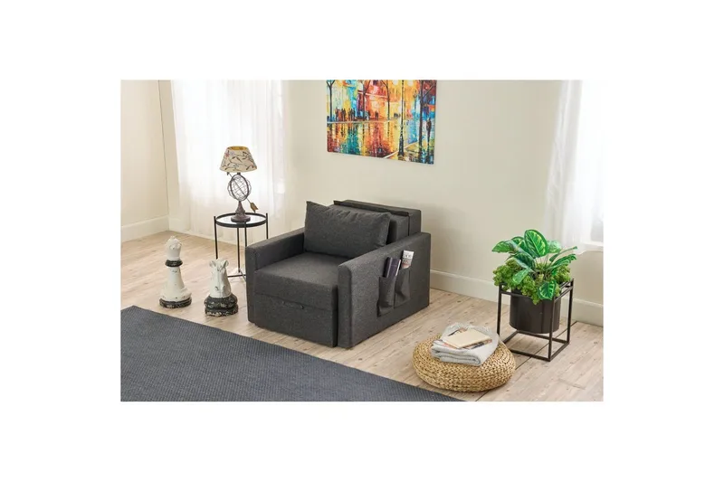Savra Bäddfåtölj - Antracit - Möbler - Vardagsrum - Bäddsoffor - Hörnbäddsoffa