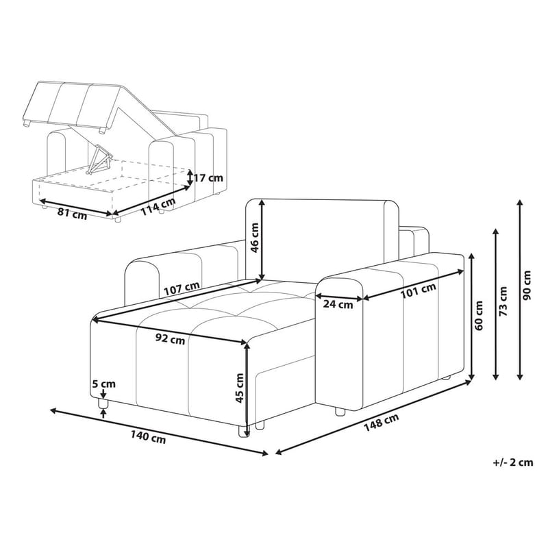 Schäslong Innvik - Brun - Möbler - Vardagsrum - Soffor - Modulsoffor - Hörnmodul