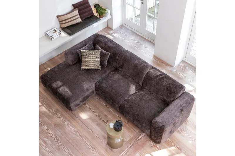 Schäslong Moln - Varmbrun, Varm Brun, Vänster - Möbler - Vardagsrum - Soffor - Divansoffa & schäslong