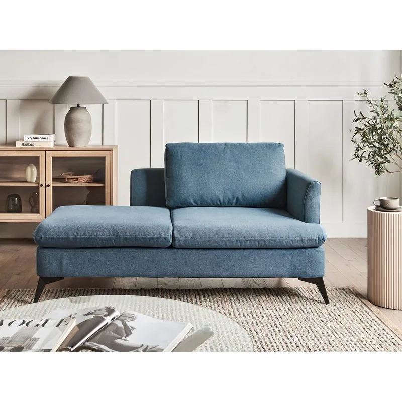 Schäslong Sievoz - Blå, Svart/Högervänd - Möbler - Vardagsrum - Fåtöljer - Schäslongfåtöljer & divanfåtöljer