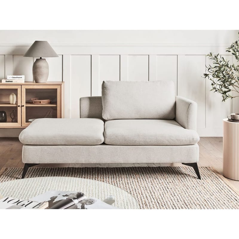 Schäslong Sievoz - Ljubeige, svart/Högervänd - Möbler - Vardagsrum - Fåtöljer - Schäslongfåtöljer & divanfåtöljer