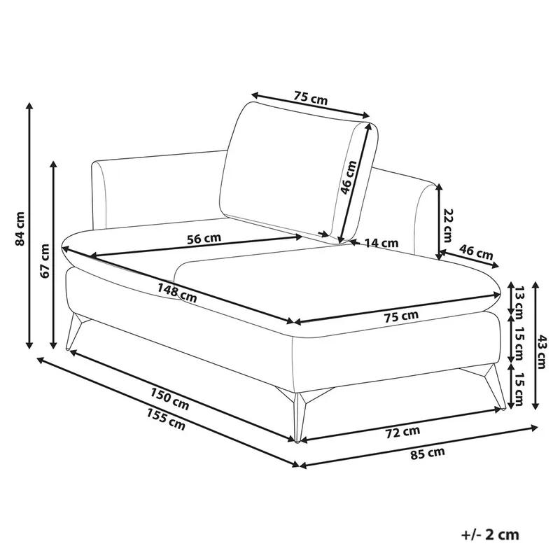Schäslong Sievoz - Ljubeige, svart/Vänstervänd - Möbler - Vardagsrum - Fåtöljer - Schäslongfåtöljer & divanfåtöljer