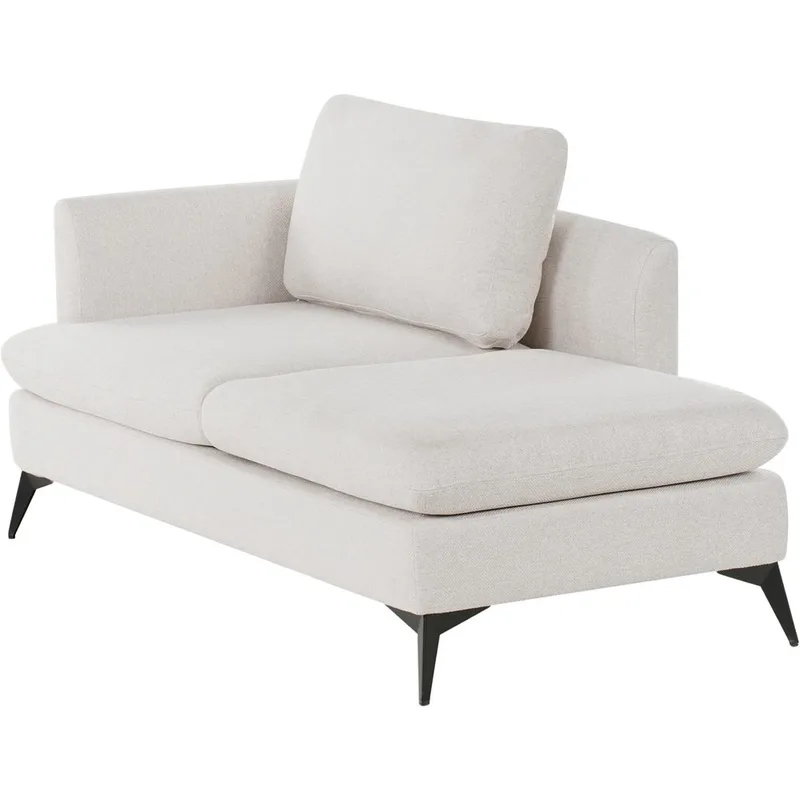 Schäslong Sievoz - Ljubeige, svart/Vänstervänd - Möbler - Vardagsrum - Fåtöljer - Schäslongfåtöljer & divanfåtöljer