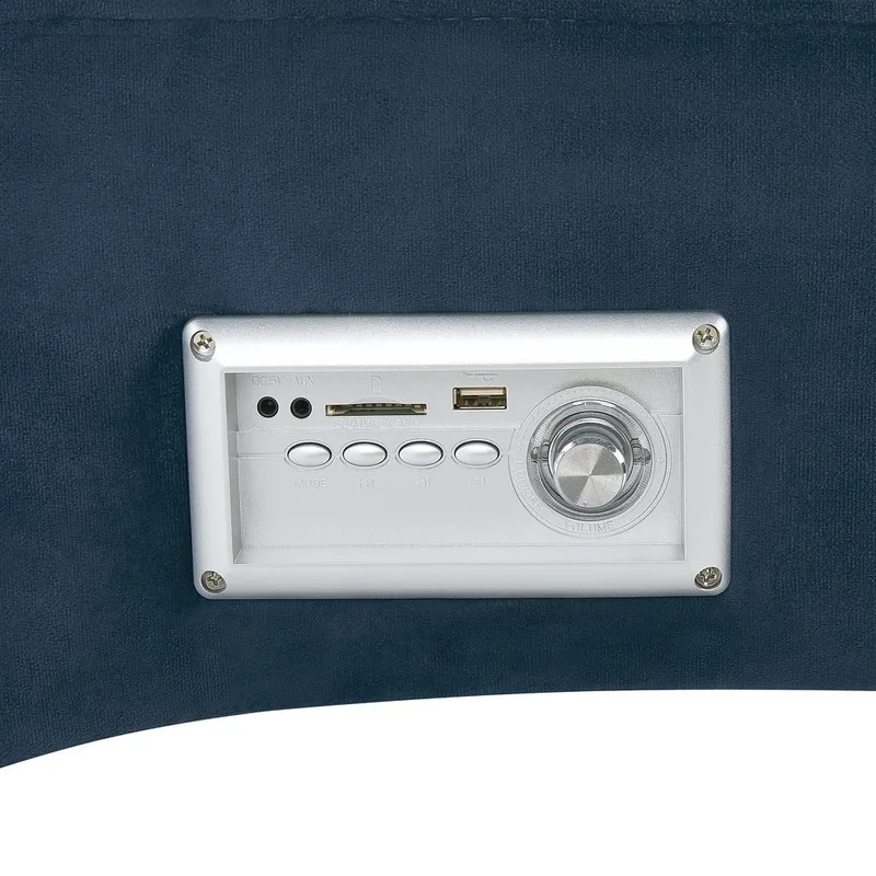 Schäslong Simorre - Blå, svart, silver - Möbler - Vardagsrum - Fåtöljer - Schäslongfåtöljer & divanfåtöljer