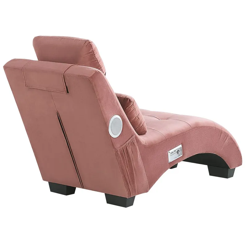 Schäslong Simorre - Rosa, svart, silver - Möbler - Vardagsrum - Fåtöljer - Schäslongfåtöljer & divanfåtöljer