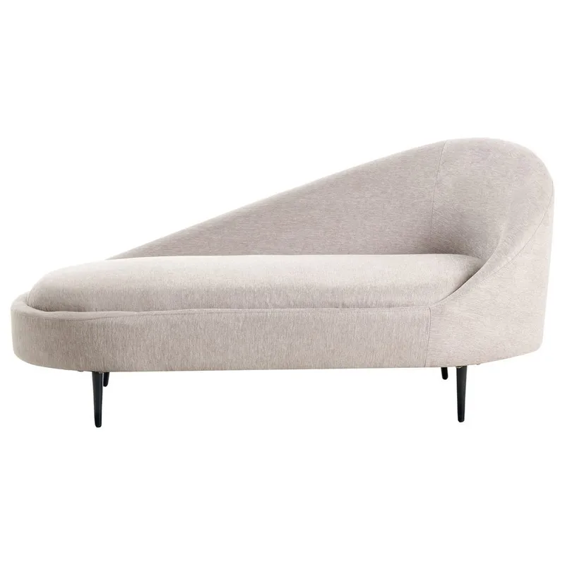 Schäslong Valreas, Beige, svart/Högervänd