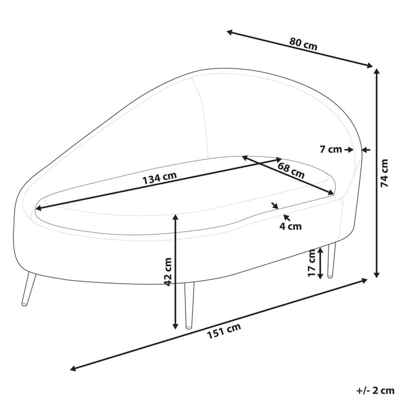 Schäslong Valreas - Orange, svart/Högervänd - Möbler - Vardagsrum - Fåtöljer - Schäslongfåtöljer & divanfåtöljer