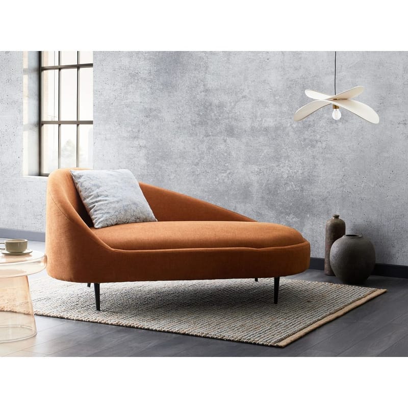 Schäslong Valreas - Orange, svart/Vänstervänd - Möbler - Vardagsrum - Fåtöljer - Schäslongfåtöljer & divanfåtöljer