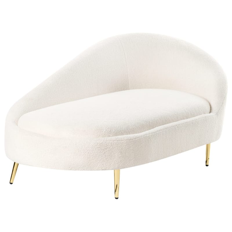 Schäslong Valreas - Vitt, guld/Högervänd - Möbler - Vardagsrum - Fåtöljer - Schäslongfåtöljer & divanfåtöljer