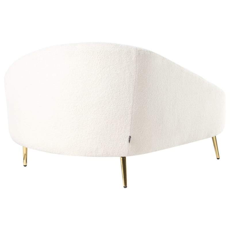 Schäslong Valreas - Vitt, guld/Högervänd - Möbler - Vardagsrum - Fåtöljer - Schäslongfåtöljer & divanfåtöljer