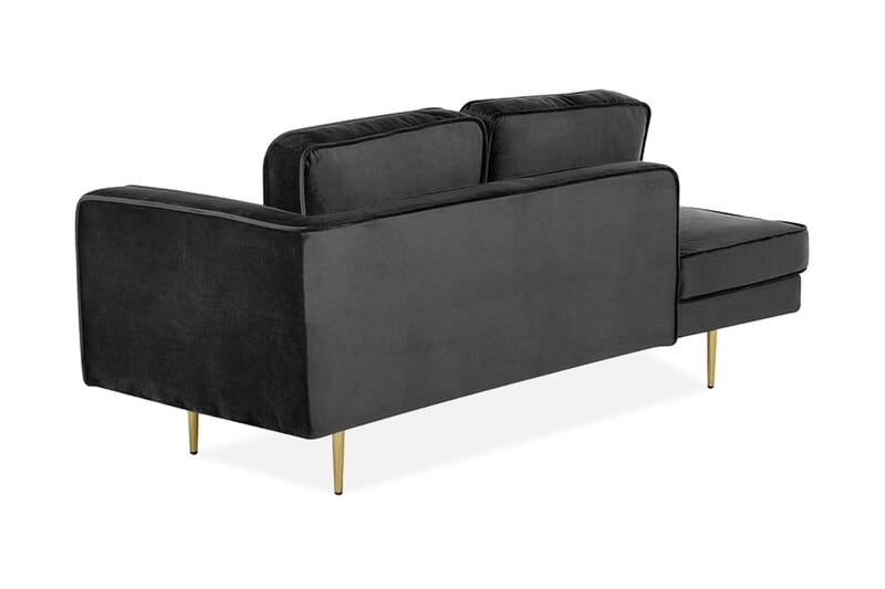 Llanfach Schäslong Höger Sammet - Svart - Möbler - Vardagsrum - Fåtöljer - Schäslongfåtöljer & divanfåtöljer