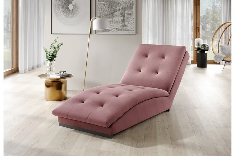 Manwi Schäslongfåtölj - Rosa - Möbler - Vardagsrum - Fåtöljer - Schäslongfåtöljer & divanfåtöljer