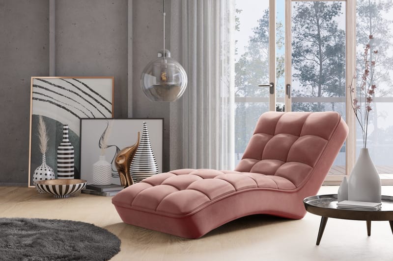 Mariya Schäslongfåtölj - Rosa - Möbler - Vardagsrum - Fåtöljer - Schäslongfåtöljer & divanfåtöljer