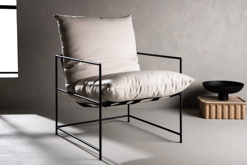 Sedalia Modern Fåtölj med Armstöd i Tyg - Ljusbeige - Möbler - Vardagsrum - Fåtöljer