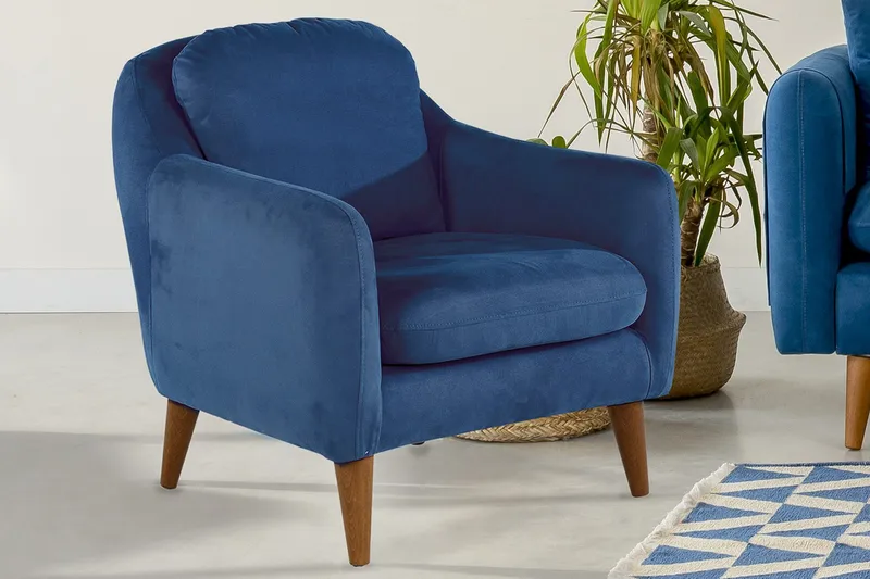 Sheku Fåtölj med Armstöd - Blå - Möbler - Vardagsrum - Fåtöljer