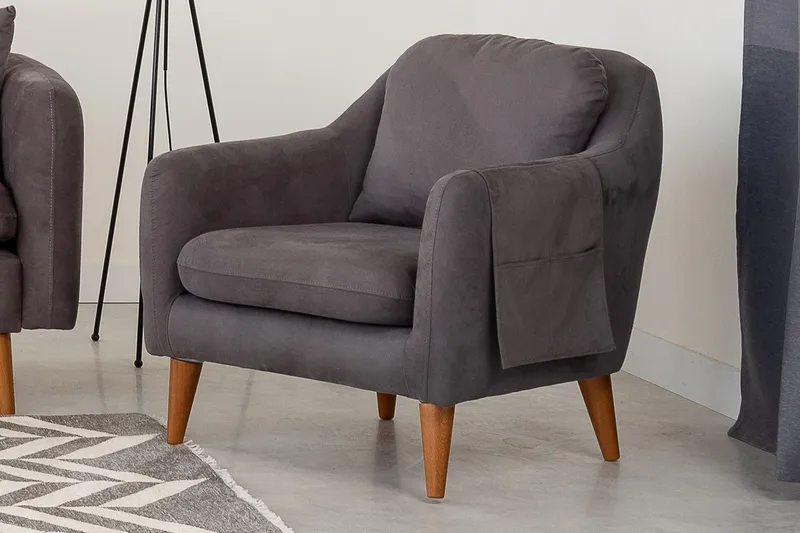 Sheku Fåtölj med Armstöd - Grå - Möbler - Vardagsrum - Fåtöljer