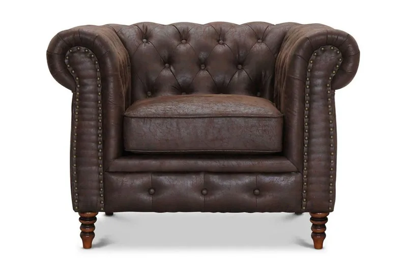 Cambridge Fåtölj - Tyg vintage brun - Möbler - Vardagsrum - Fåtöljer - Skinnfåtölj