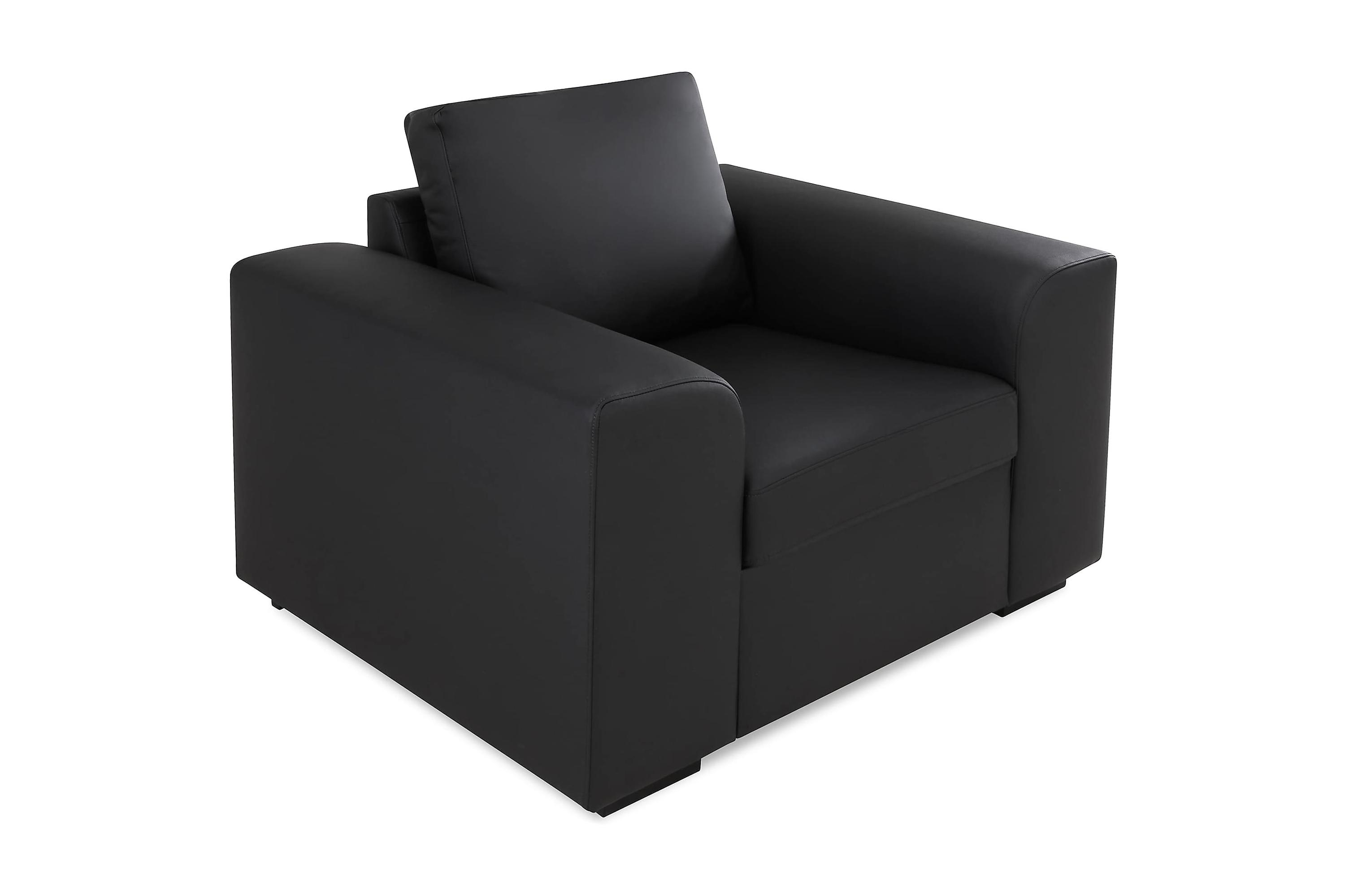 connect fåtölj ecoläder svart -