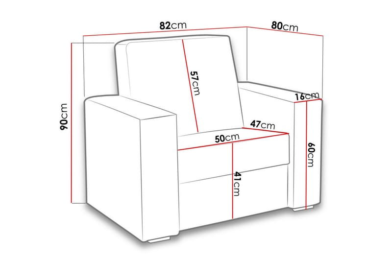 Lux Fåtölj 82x82x90 cm - Grå - Möbler - Vardagsrum - Fåtöljer