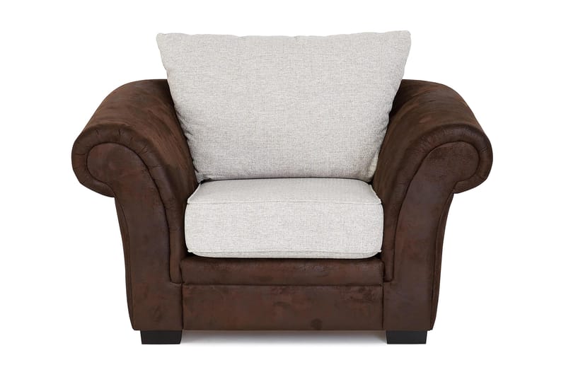 VINTON Fåtölj Brun/Beige - Möbler - Vardagsrum - Fåtöljer - Skinnfåtölj