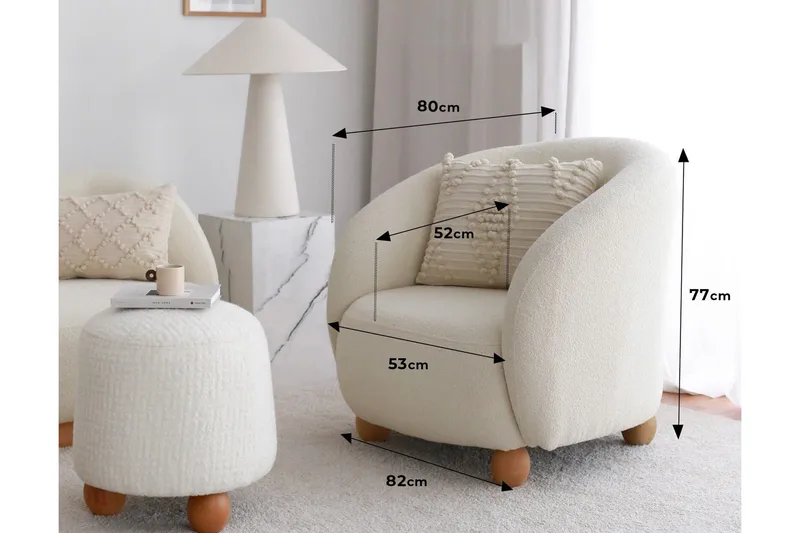 Slon Teddy Fåtölj - Vit - Möbler - Vardagsrum - Fåtöljer