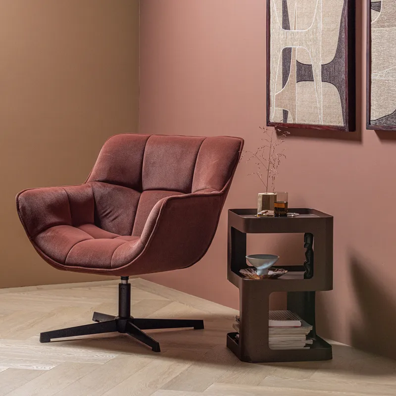 Snurrfåtölj Wibo - Vinröd - Möbler - Vardagsrum - Fåtöljer - Seniorfåtölj