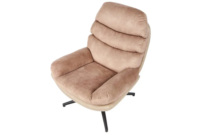 Svängbar fåtölj Eide - Beige, svart - Möbler - Vardagsrum - Fåtöljer - Fåtölj utan armstöd