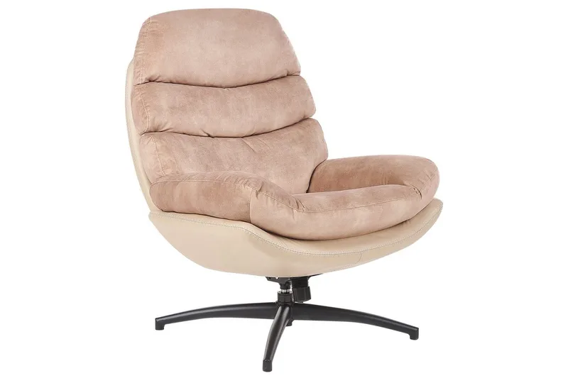 Svängbar fåtölj Eide - Beige, svart - Möbler - Vardagsrum - Fåtöljer - Fåtölj utan armstöd