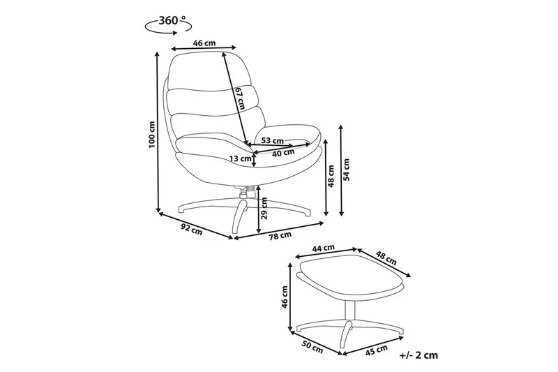 Svängbar fåtölj Eide - Beige, svart - Möbler - Vardagsrum - Fåtöljer - Fåtölj utan armstöd