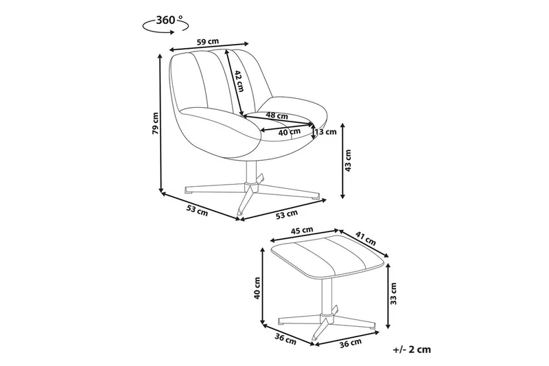 Svängbar fåtölj Lia - Beige, svart - Möbler - Vardagsrum - Fåtöljer - Fåtölj utan armstöd