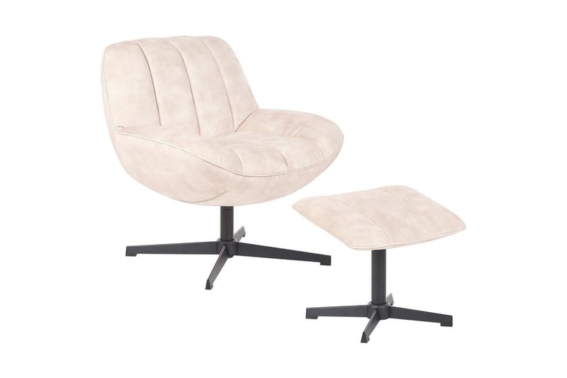 Svängbar fåtölj Lia - Beige, svart - Möbler - Vardagsrum - Fåtöljer - Fåtölj utan armstöd