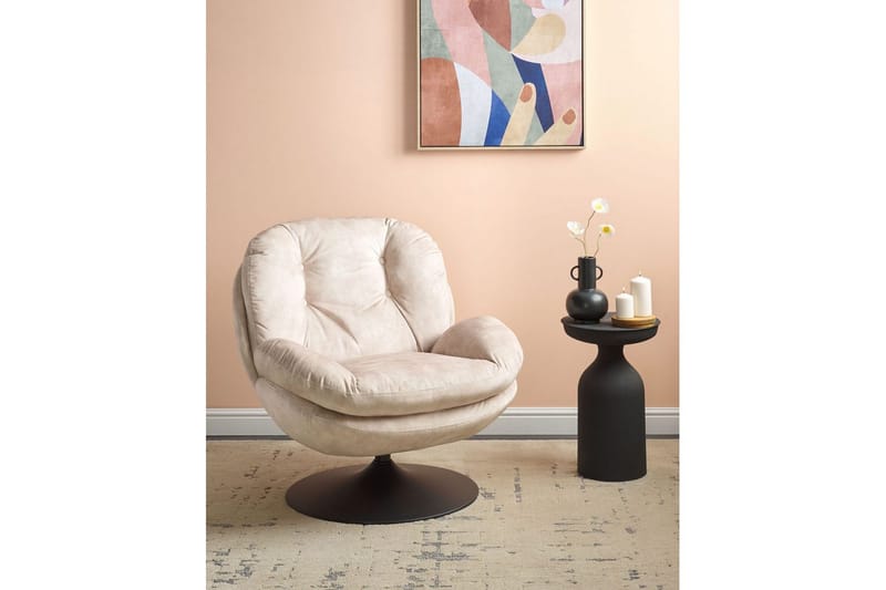 Svängbar fåtölj Nolvik - Beige, svart - Möbler - Vardagsrum - Fåtöljer - Fåtölj utan armstöd