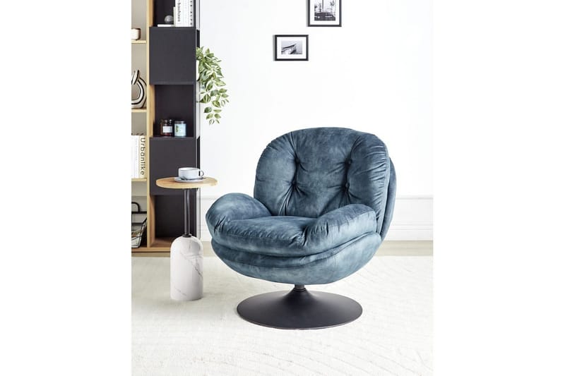 Svängbar fåtölj Nolvik - Blå, Svart - Möbler - Vardagsrum - Fåtöljer - Fåtölj utan armstöd