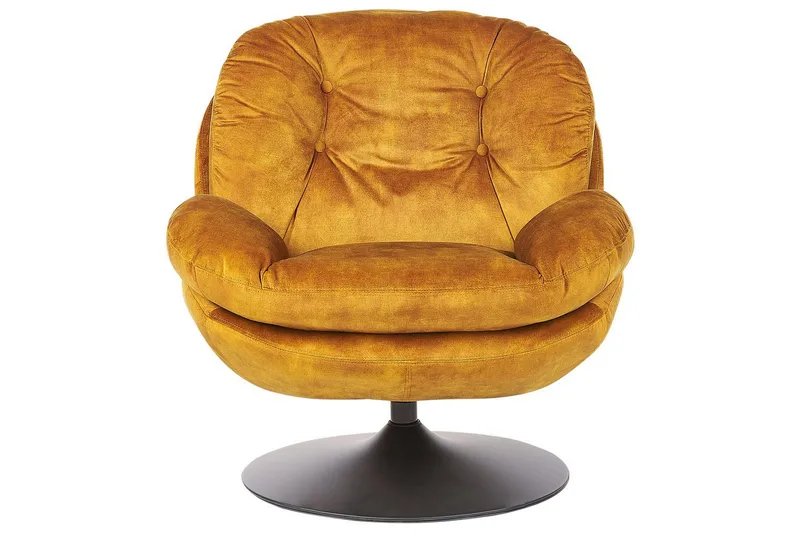 Svängbar fåtölj Nolvik - Gul, Svart - Möbler - Vardagsrum - Fåtöljer - Fåtölj utan armstöd
