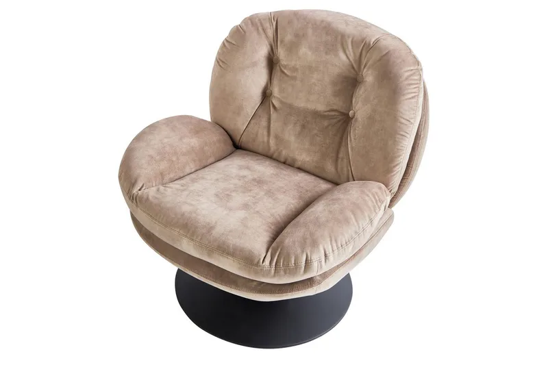 Svängbar fåtölj Nolvik - Sandbeige, svart - Möbler - Vardagsrum - Fåtöljer - Fåtölj utan armstöd