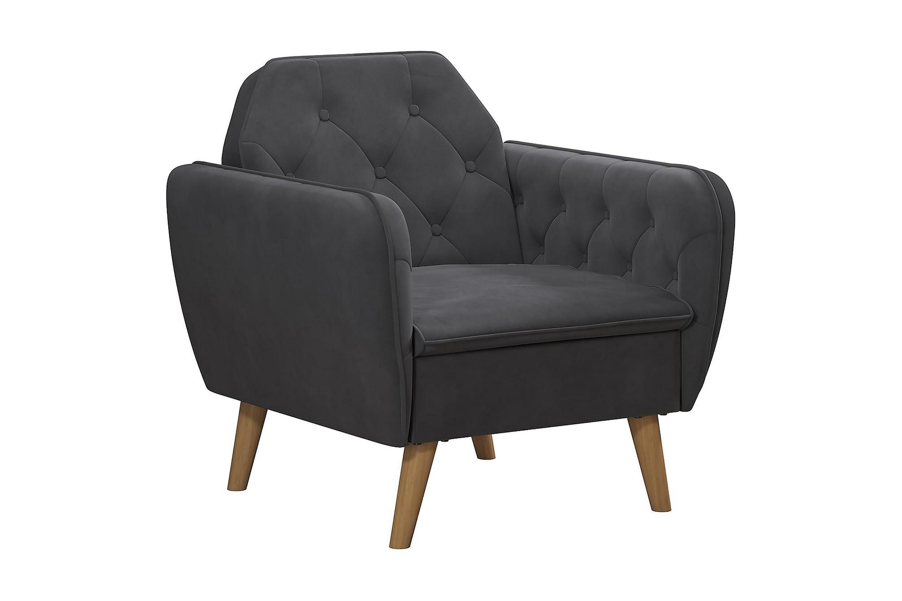 teresa fåtölj grå/sammet - novogratz