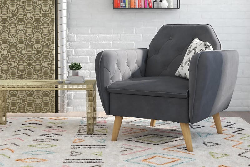 Teresa Fåtölj Grå/Sammet - Novogratz - Möbler - Vardagsrum - Fåtöljer